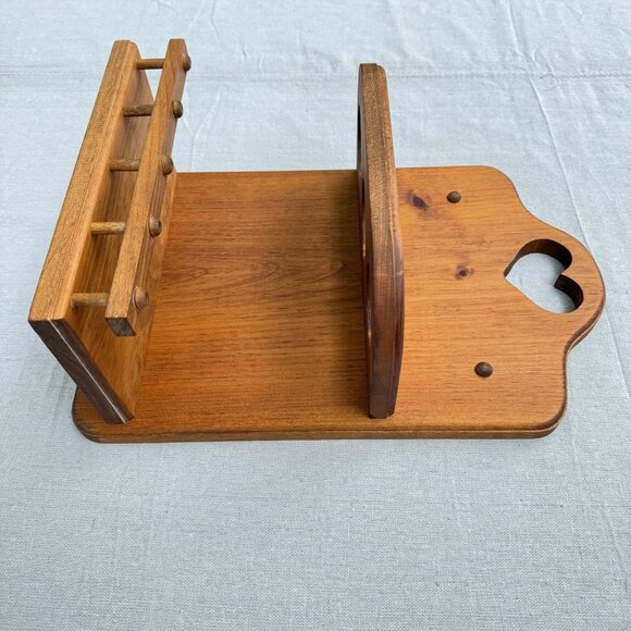 Vintage Wood Wall Shelf Display Heart Knick Knack Rustic Farmhouse Circle Cutout - Picture 2 of 9